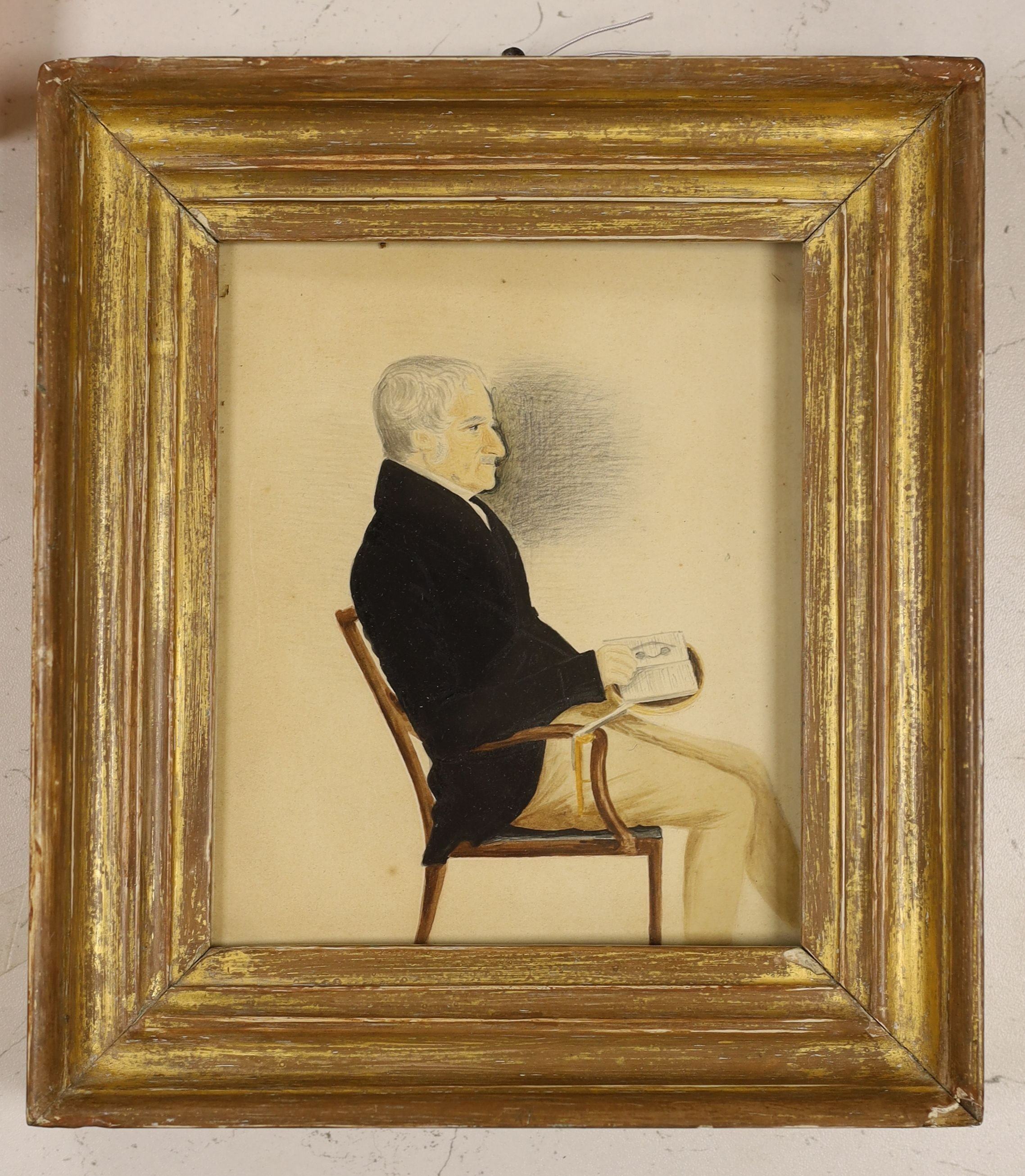 I. G. Green 1843, watercolour, Portrait of F.W. Ranns, died 1868, 15 x 12.5cm